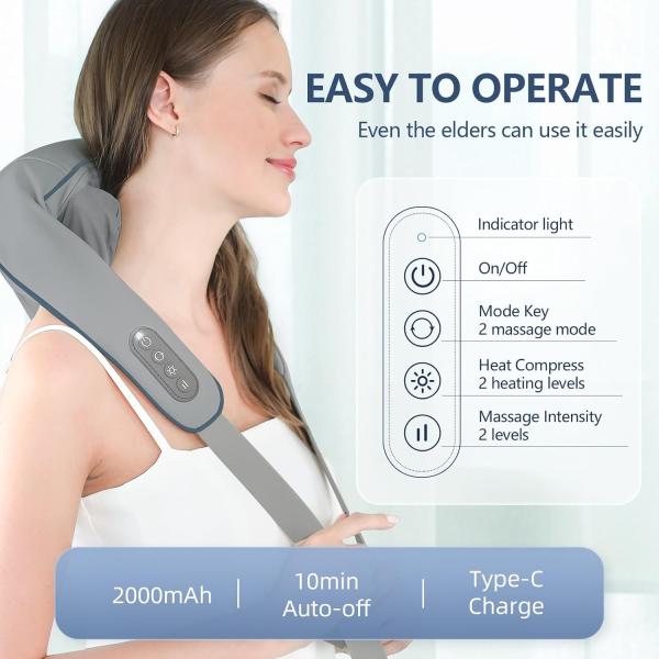Electric Vibration Neck and Shoulder Massager Pulse Massager Kneading Shoulder Massager