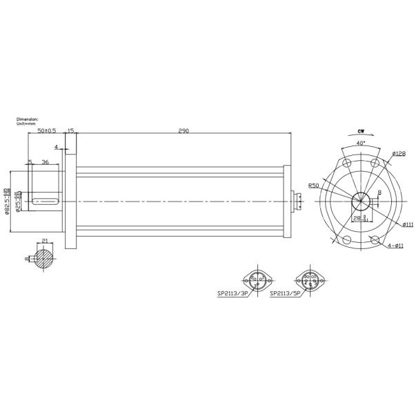 Round 80mm 36v 132w 4.5rpm Brushless DC Gear Motor , Solar Tracker Stepper Motor