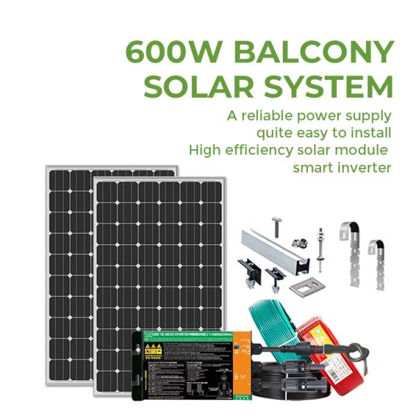400wp 600wp 800wp Plug and Play Balcony Solar System 230v Output for Easy Roof Mounting