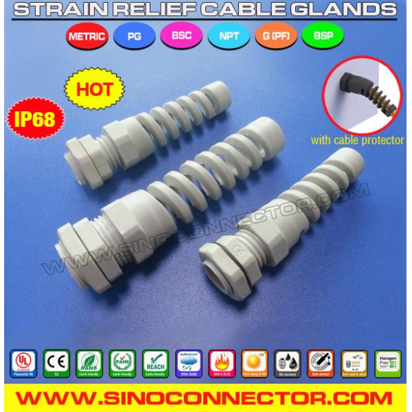 Bend-Protecting IP68 Cable Glands, Flex-Protecting Nylon NPT Insulating Cable