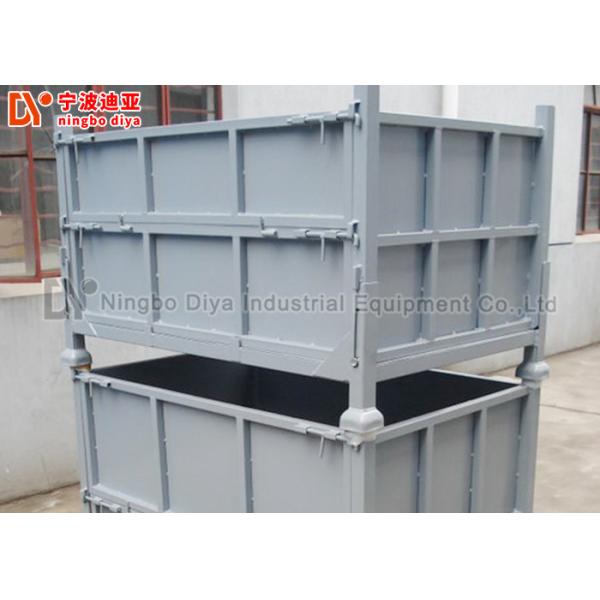 Silver Side Cover Stacking Rack System , Industrial Steel Folding Plastic