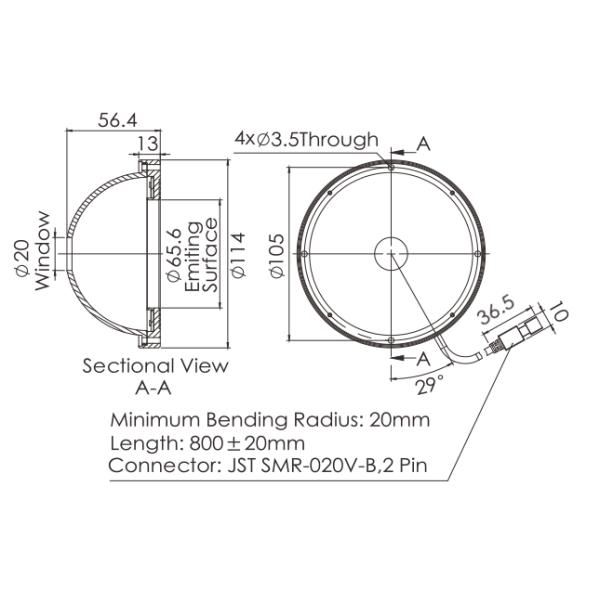 Single Channel 80mm Diameter Machine Vision Dome Lights With Special Diffuser