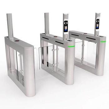 Brushless Face Recognition Turnstile LCD Screen , Bi-Directional Flap Barrier