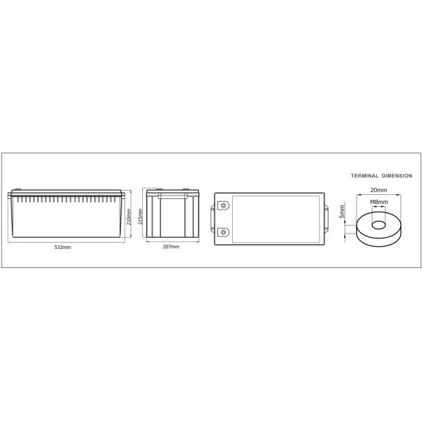 180AH Reliable UPS Lead Acid Battery Wide Operation Temperature Range