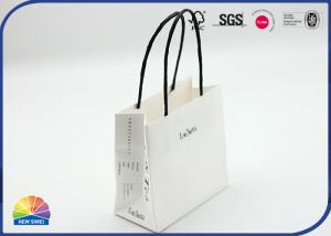 China Stand Up White Kraft Paper Gift Bag With Handles Jewelry Package on sale