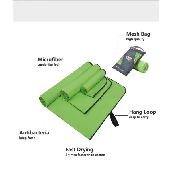 OEM Services Wholesale Quick Dry Custom Logo Microfiber Gym Sports Towel With Mesh Bag