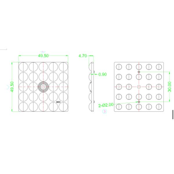 CE Lightweight LED Lens Array Transparent 60 Degree For Floodlighting