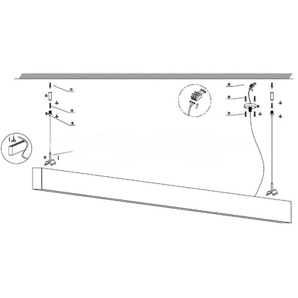 Recessed LED Aluminium Profile Light / Width 35mm LED Linear Tube Light