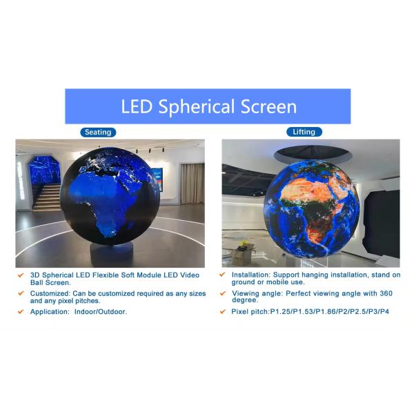 Outdoor P6 Spherical Led Display Ball Screen Full Colour Custom Made