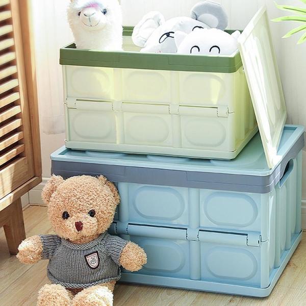Folding Odorless Collapsible Storage Bins With Lid PP Plastic Weight 1.9kg Washable