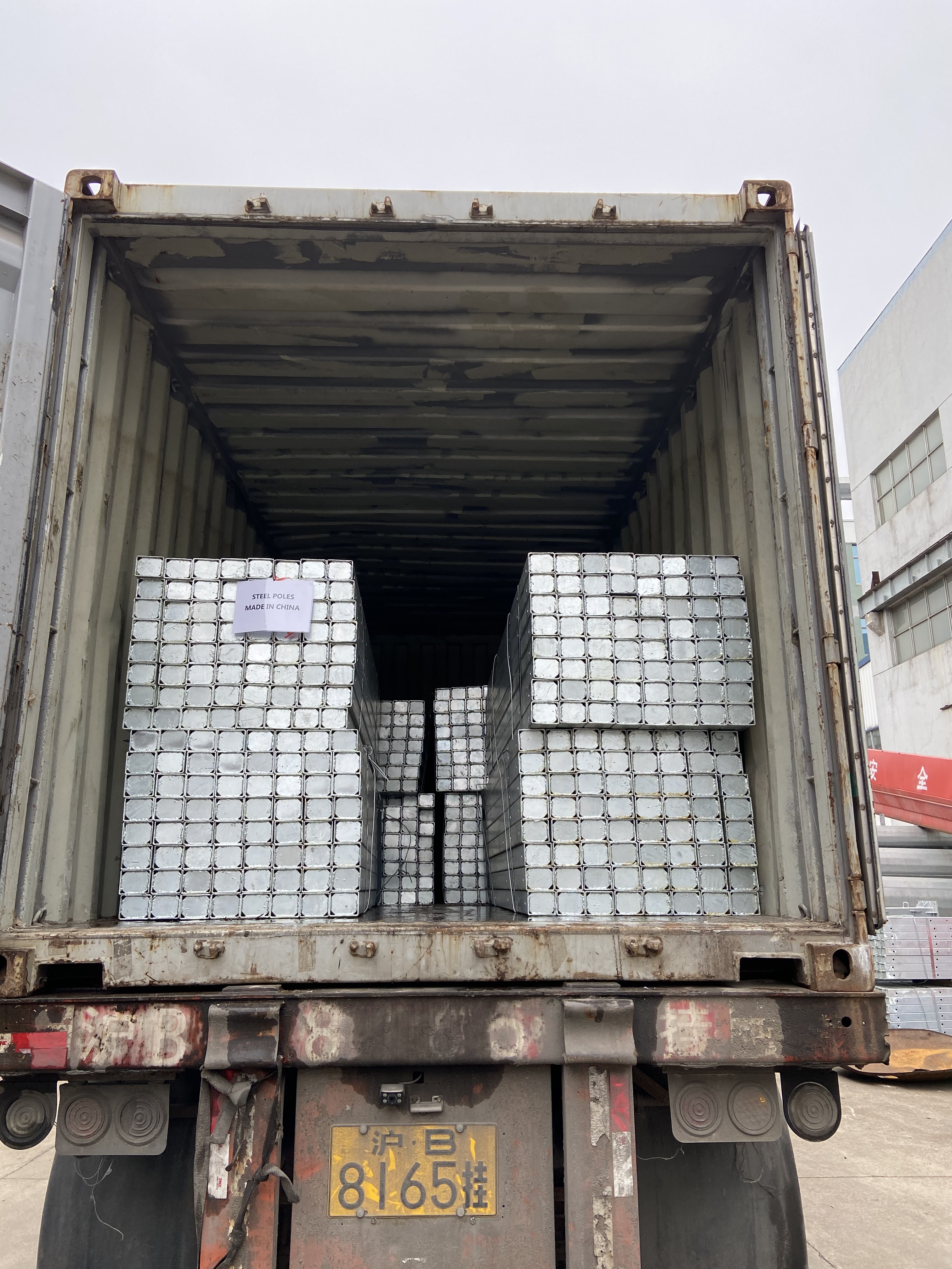 15KV Steel Cross Arm Rectangular Tube Galvanized Steel Cross Arm Electrical Pole