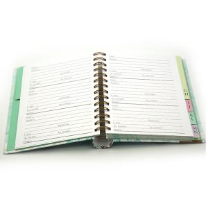 China Hidden Hardcover Spiral Binding Book Printing Service With Tab Dividers 176*190mm on sale