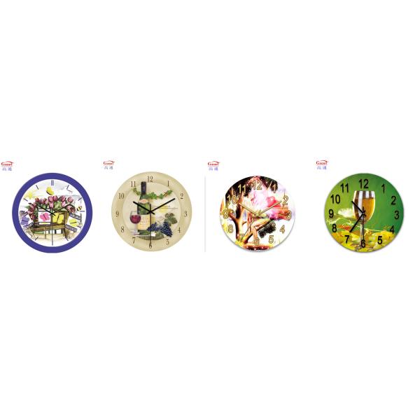Decorative Custom Small Decor Decoration Bedroom UV Clock Glass Wall Large Sublimation Everyday