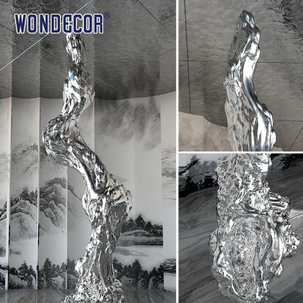 Large Hotel Lobby Casting Stainless Steel Sculpture Metal Art Abstract Tree Root