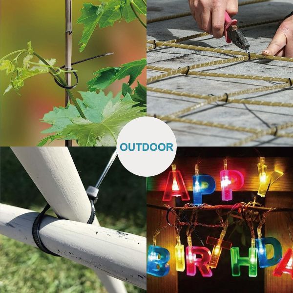 Strong Nylon Reusable Plastic Tie Wraps Weather Resistant Plastic Zip Lock Ties