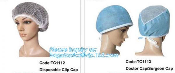 Disposable MON CAP, CLIP CAP,BOUFFANT CAP,medical disposable surgical head caps,nonwoven mob cap,hair net NURSE CAP, MED