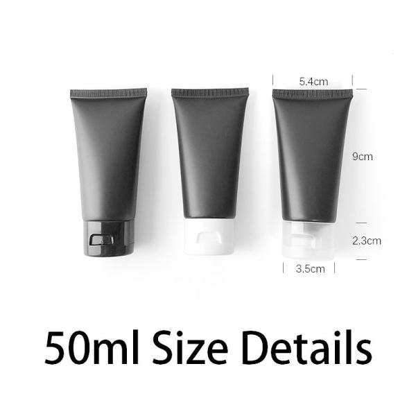 Matte Black PP PE Empty Cosmetic Tubes Lotion Squeeze Bottles 50ml 100ml
