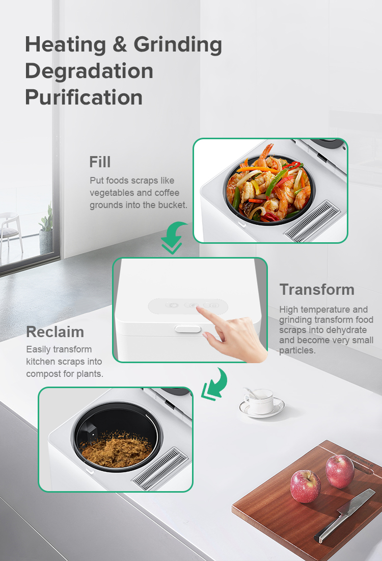 AI 2.5 Liters Indoor Kitchen Composter Countertop Electric Composter Eco Friendly