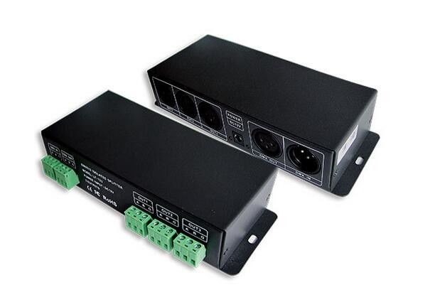 LED DMX Signal Amplifier Controller with 3 Channels Distributed Output