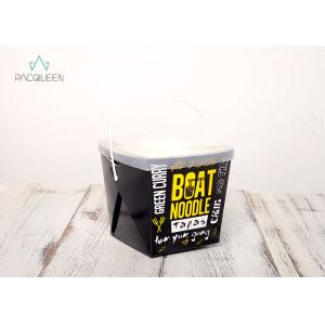 Buy cheap Noodle Paper Takeaway Boxes With Plastic Containers / Handle Custom Printed product