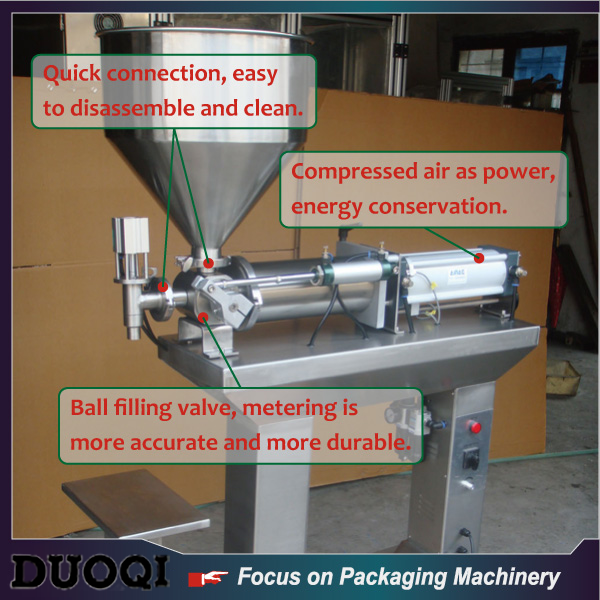 50 KG Filling Precision ≤1% DUOQI G1WLD Vertical Automatic Pump Liquid Paste Filling Machine