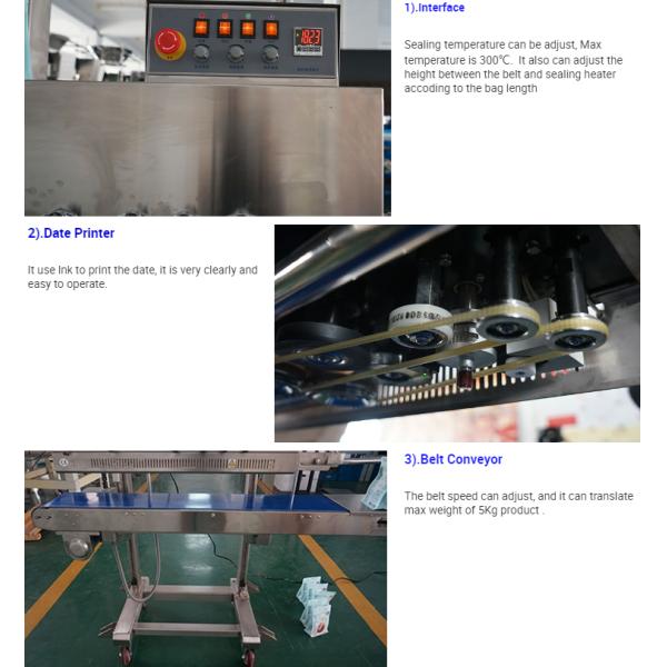 Plastic Bag Heat Sealing Machine Continuous Seal Premade Bag For Food Snack