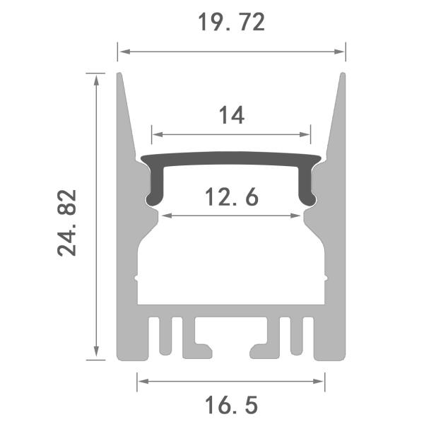 Anti Glare LED Strip Aluminium Profile