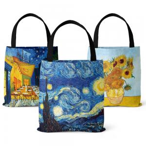 Buy cheap Customized Oil Painting Canvas Tote Bag Retro Art Fashion Travel Bag Women Leisure Eco Shopping High Quality Foldable Handbag product