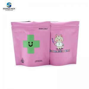 China CBD Mylar Weed Packaging Bags Digital Printing Stand Up Pouch With Zipper on sale