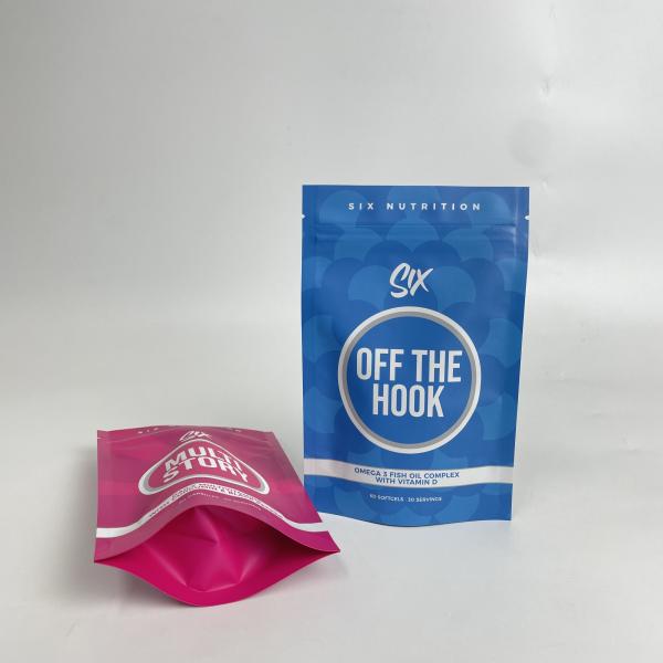 Custom Printed Stand Up Zipper Pouch Food Smell Proof Mylar Bag With Logo