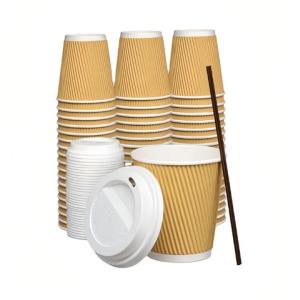 Buy cheap 4OZ 125ml Kraft Paper Cup Kraft Ripple Cups PLA Coated product