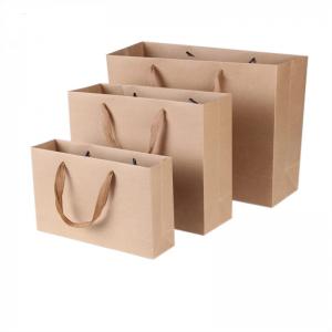 China Biodegradable Printed Brown Paper Bags , Kraft Paper Gift Bags High Durability on sale
