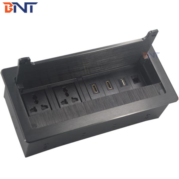aluminum table top mount plug outlet/aluminum decorative wall panel multimedia socket