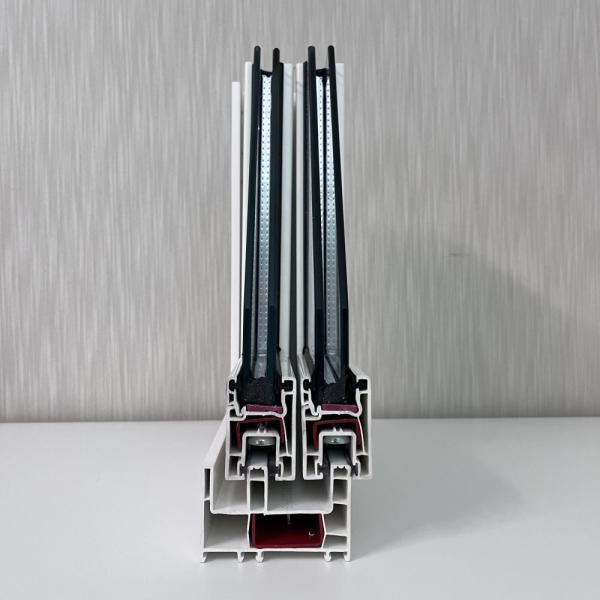 GKBM 80 Series Extruded UPVC Sliding Windows White Profiles Interior And External