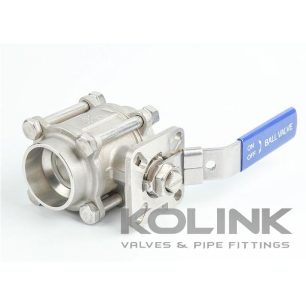 3-Piece Stainless Steel Ball Valve with ISO5211 Mounting Pad