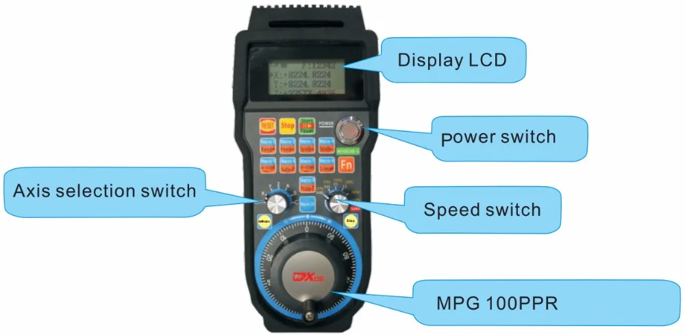 4/6 Axis CNC MPG Handwheel Wireless Mach3 For Lathe Machine WHB04B