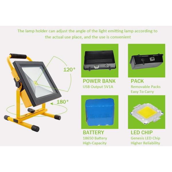 Super Slim Rechargeable LED Flood Light 10W 20W 30W 50W continous lighting time 14hrs max, IP54 waterproof