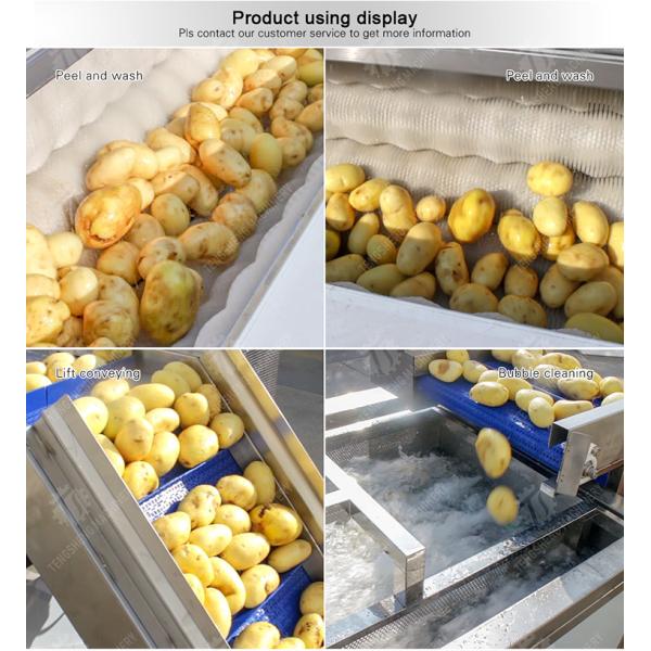 Roller brush bubble washing selection and cutting production line Fruit Vegetable FOOD processing production Machine