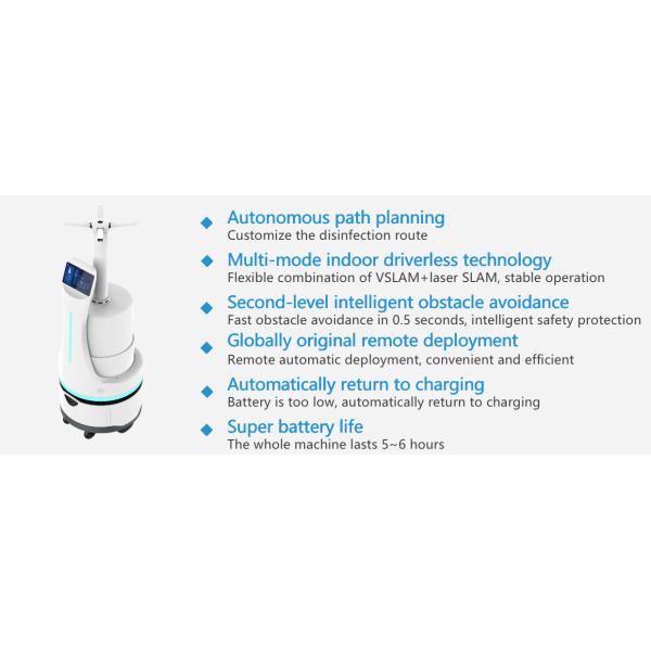 Android 5.1 Disinfection Spray Robot IPS Screen Autonomous Delivery Robot Project