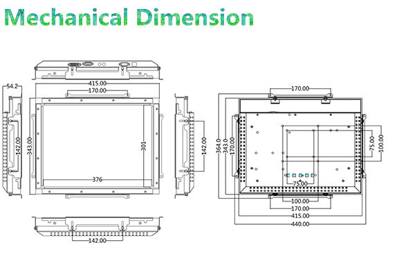 19 Inch Open Frame LCD Display Infrared Multi Touch Screen For Computer Game