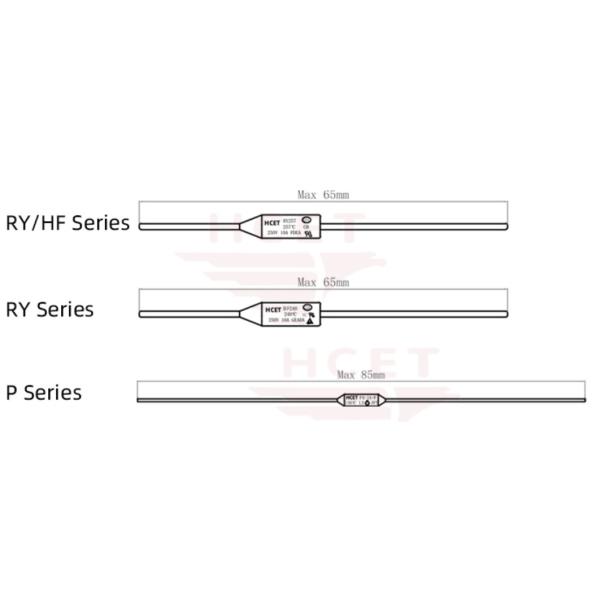 Radial Lead Cutoff Resettable Thermal Fuse 10A 16A 250V Ceramic Encapsulated For HVAC