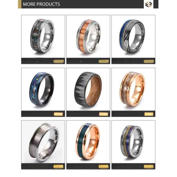 Step Edge Black Ceramic Wedding Band 8mm Brushed Center Grooved For Men Anniversary Gift