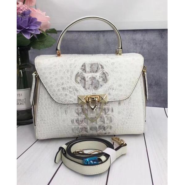 Exotic Genuine Crocodile Skin Woman Orange Purse Authentic Alligator Leather Lady Handbag Female Crossbody Shoulder Bag