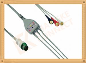 Mindray ECG Patient Cable 12 Pin For T5 and T8 3 Leads Snap AHA