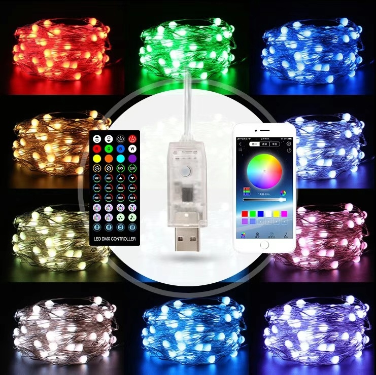 6V Solar Powered Decorative Lanterns Chrome Plating Christmas Tree String Lights