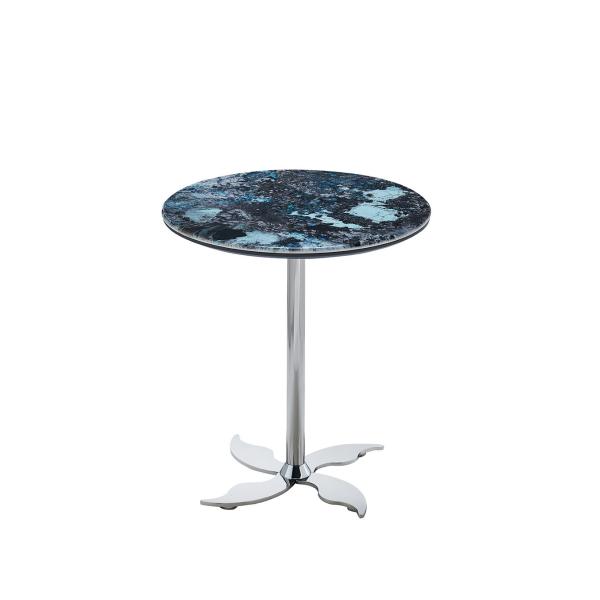 Modern Style Marble and brass Table Antiqued brass color round end table