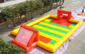 China Amazing Sport Game Inflatable Football Field , Colorful PVC Inflatable Football Game Field on sale