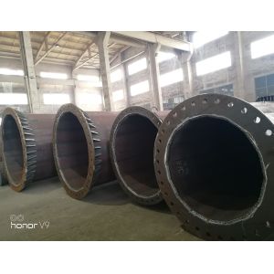 Q345 steel material monopole telecommunications tower 6 - 28 mm Thickness
