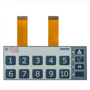 Custom membrane switch control front keyboard graphic overlay