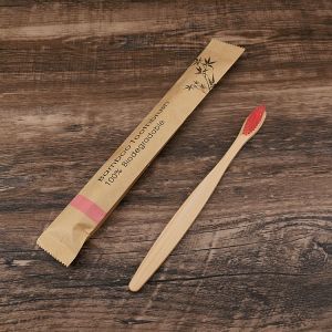 Soft Bamboo Handle Toothbrush Customized Biodegradable Disposable Toothbrush